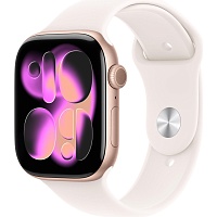 Смарт-часы Apple Watch Series 11 GPS 46mm Rose Gold Aluminum Case with Light Blush Sport Band M/L (MEV74)