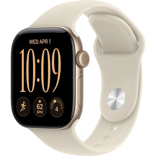 Смарт-часы Apple Watch Series 12 GPS 42mm Light Gold Aluminum Case with Sand Sport Band S/M (MJED4)