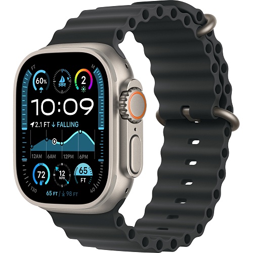 Смарт-часы Apple Watch Ultra 2 49mm Natural Titanium Case with Black Ocean Band (MXTL3)