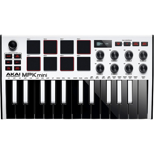 MIDI-клавіатура AKAI MPK MINI MK3 White (SUP_MC2928) - придбати в Дніпрі, Україні: ціна, характеристики | інтернет-магазин TOUCH