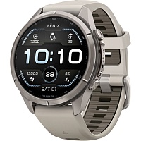 Смарт-часы Garmin Fenix 9 Pro 43mm Titanium with Fog Gray/Dark Sandstone Silicone Band (010-04335-85/86)