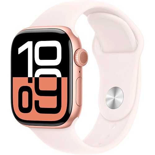 Смарт-часы Apple Watch Series 10 GPS 42mm Rose Gold Aluminum Case with Light Blush Sport Band S/M (MWWH3) Уценка