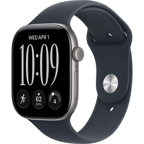 Смарт-годинник Apple Watch Series 12 GPS 46mm Space Gray Aluminum Case with Navy Blue Sport Band M/L (MJEJ4) - придбати в Дніпрі, Україні: ціна, характеристики | інтернет-магазин TOUCH
