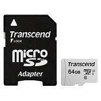 Карта памяти Transcend 64 GB microSDXC UHS-I 300S + SD Adapter TS64GUSD300S-A Карта памяти Transcend 64 GB microSDXC UHS-I 300S + SD Adapter TS64GUSD300S-A