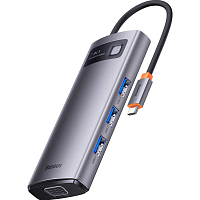 USB-хаб Baseus Metal Gleam Series 7-in-1 Gray (WKWG040013)