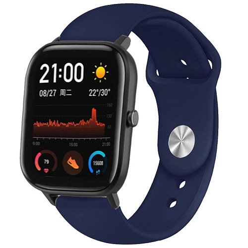 Универсальный ремешок Silicone Band для Xiaomi Amazfit Bip 20mm Dark/Blue