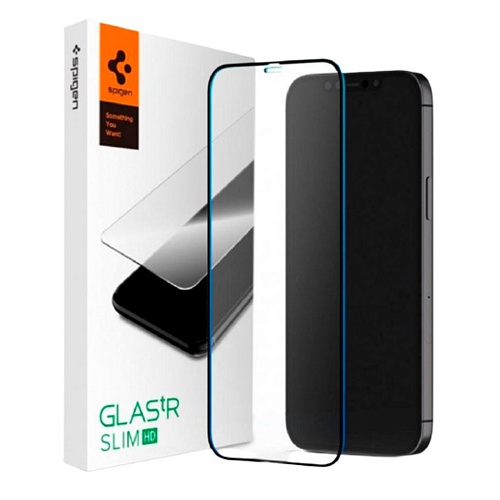 Захисне скло Spigen для Apple iPhone 12/12 Pro (6.1) Full Cover HD Tempered Glass Black - придбати в Дніпрі, Україні: ціна, характеристики | інтернет-магазин TOUCH