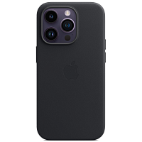 Чехол Leather Case with MagSafe для Apple iPhone 14 Pro Max Midnight AAA