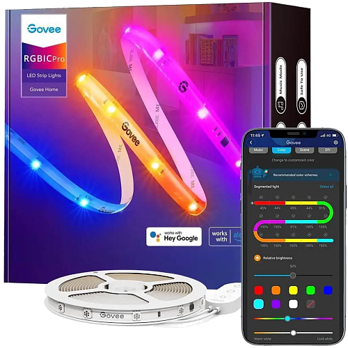 Светодиодная лента Govee RGBIC PRO WiFi+Bluetooth LED Strip Lights (10м)