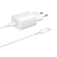 Сетевое зарядное устройство Samsung 25W PD Wall Charger + Cable USB-C to USB-C White (EP-TA800XWEGRU)