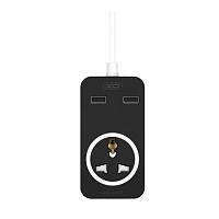 Сетевой фильтр XO WL03 2USB / 1 OUTLET / 10A (Black)
