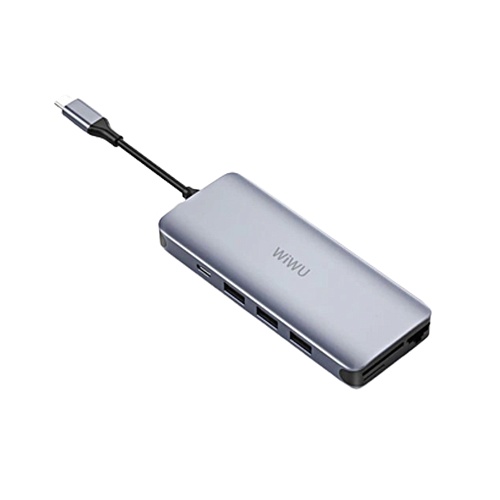 USB-хаб WiWU Alpha Type-C 12 в 1 (Gray)