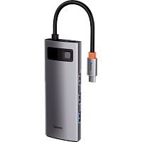 USB-хаб Baseus Metal Gleam Series 6-in-1 Multifunctional Type-C Hub Docking Station Space Gray (CAHUB-CW0G)