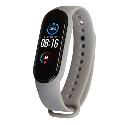 Силиконовый ремешок для Xiaomi MI Band 5 / MI Band 6 (Light Grey)