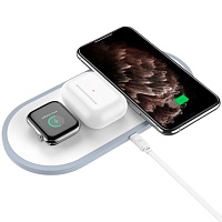 Бездротовий зарядний пристрій Hoco Handsome 3-in-1 Charger CW24 (White) - придбати в Дніпрі, Україні: ціна, характеристики | інтернет-магазин TOUCH