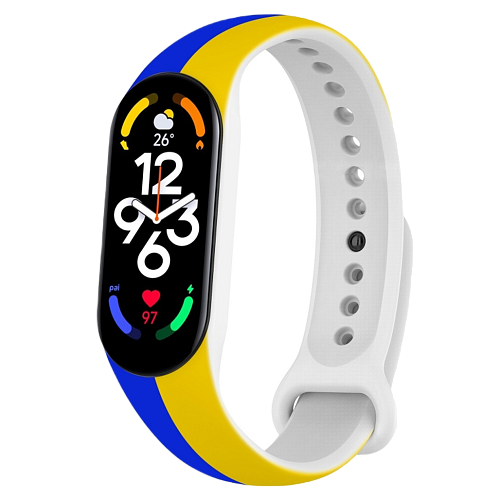 Ремешок ArmorStandart Xiaomi Mi Band 7/6/5 New Style (Blue - Yellow)