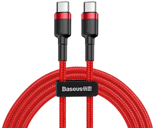 Кабель Baseus Cafule USB-C to USB-C 1m (CATKLF-G09) Red - придбати в Дніпрі, Україні: ціна, характеристики | інтернет-магазин TOUCH