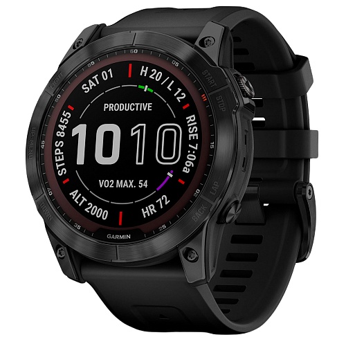 Смарт-часы Garmin Fenix 7X Sapphire Solar Edition Black DLC Titanium with Black Band (010-02541-22/23)