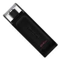 USB флеш-накопитель Kingston DataTraveler 70 64GB USB-C 3.2 Gen 1 Black (DT70/64GB)