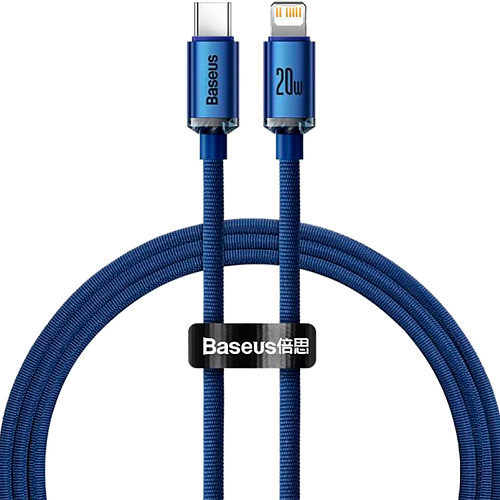 Кабель Baseus Crystal Shine Series USB-C to Lightning 20W 1.2m Blue (CAJY000203)