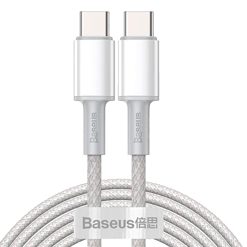 Кабель Baseus High Density Braided Fast Charging Data Cable USB-C to USB-C 100W 2m (CATGD-A02) White - придбати в Дніпрі, Україні: ціна, характеристики | інтернет-магазин TOUCH