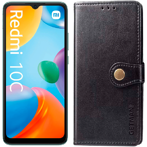 Чехол-книжка GETMAN Gallant Cover Case для Xiaomi Redmi 10C (Black)