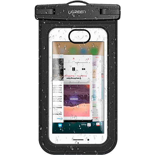 Водонепроницаемый чехол UGREEN Waterproof Phone Pouch Clear/Black (LP186)