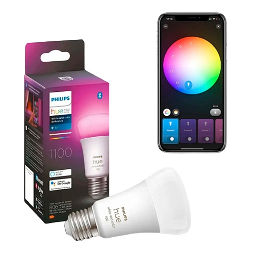 Умная лампочка Philips Hue E27 White and Color 1100лм 75Вт 9W ZigBee, Bluetooth, Apple HomeKit (929002468802)