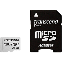 Карта памяти Transcend microSDXC 300S 128GB UHS-I (U3) + adapter SD (TS128GUSD300S-A)