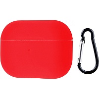 Чехол Silicone Case + Carabine для Apple AirPods Pro 2 Red